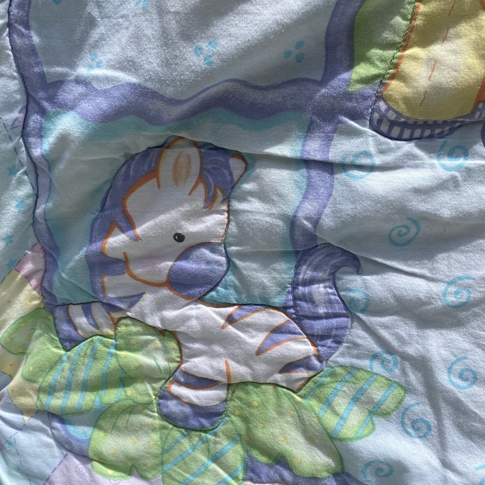 Jungle Safari Gray/Tan/White Nursery USD 6-Piece Baby Crib Bedding Set V… - Picture 7 of 15